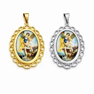 Maite Jewelry                                       ARCANGEL PROTECTOR Pendant in Gold & Silver with Detailed Angel Design for Protection