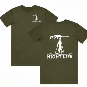 Night Life Sniper Tripod Tee - Classic Fit Predator T-Shirt Night Gear - Men's Short Sleeve Gift for Coyote Hunters