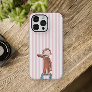 Funny Monkey Stripes Phone Case for iPhone & Samsung - Custom Artwork, TPU Material, High-Quality Printing, Personalized Design, Scratch Resistant, Secure Fit