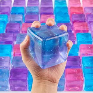 Squishy Stress Cube Fidget Toy, Stress Ball for Kids and Adults, Ice Cube Squishy Squeeze Ball, High-Density Sensory Toy for Student Calming and Stress Relief