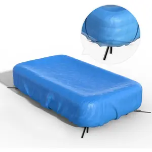 Inflatable Rectangular Pool Cover for 120” x 72”, 130” x 72”, 145" x 74", 10' x 7' Above Ground Pools with Secure Elastic Edge & Drawstrings