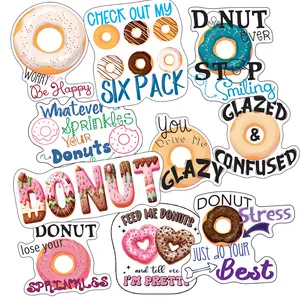 Donut Stickers, Ten Vinyl Stickers Supporting Donut, Great Donut Gift, Decorative Stickers