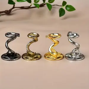 Elegant Snake-Shaped Zinc Alloy Crystal Ball Stand, Classic Metal Display Rack, Creative Home Decor Gift, No Power Needed, High-Quality Finish, Home Decor Accessory