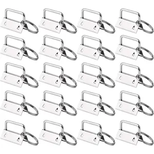 50 Sets Key Fob Hardware Key Fob  Wristlet with Split Ring 1 Inch