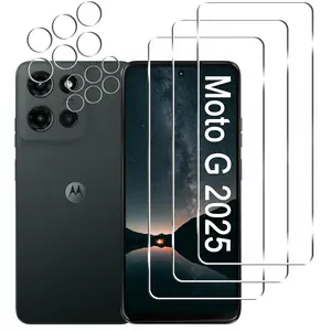 3 Pack Moto G 2025 Screen Protector [6.7 inch] + 3 Pack Camera Lens Protector, Anti Scratch Bubble Free, Easy Installation