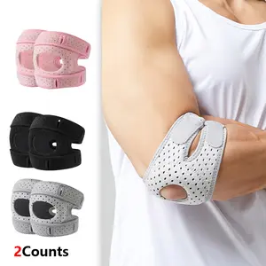 Adjustable Elbow Support Strap for Tennis & Golf Elbows, Sports Compression Sleeve Set, 2 Pieces, Pain Relief, Injury Prevention, Elbow Brace, Elbow Guard, Sports Arm Sleeve