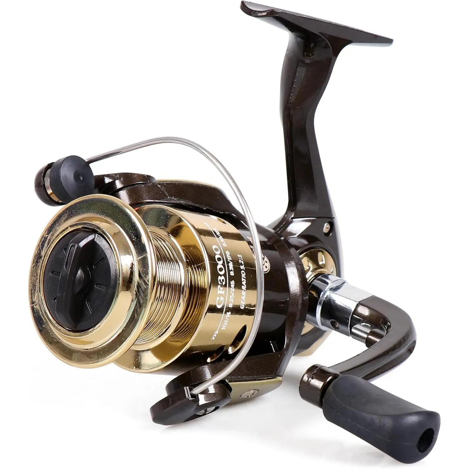 Open-Face Aluminium Fishing Reel for Fishing Rods, Lightweight with 3 Bearings and 4.41lb Drag Power for Lake & River Angling, Anti-Reverse, Anti-Reversal, Size 5000, Convertible Handle, 4.41Lb Max Drag, Ocean Beach Fishing