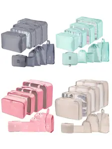 9pcs/set Travel Packing Cubes, Multifunction Travel Cubes Luggage Organiser Travel Compression Suitcase Bags Travel Essential Bag and Large Toiletries Bag for Clothes Shoes Cosmetics Toiletries