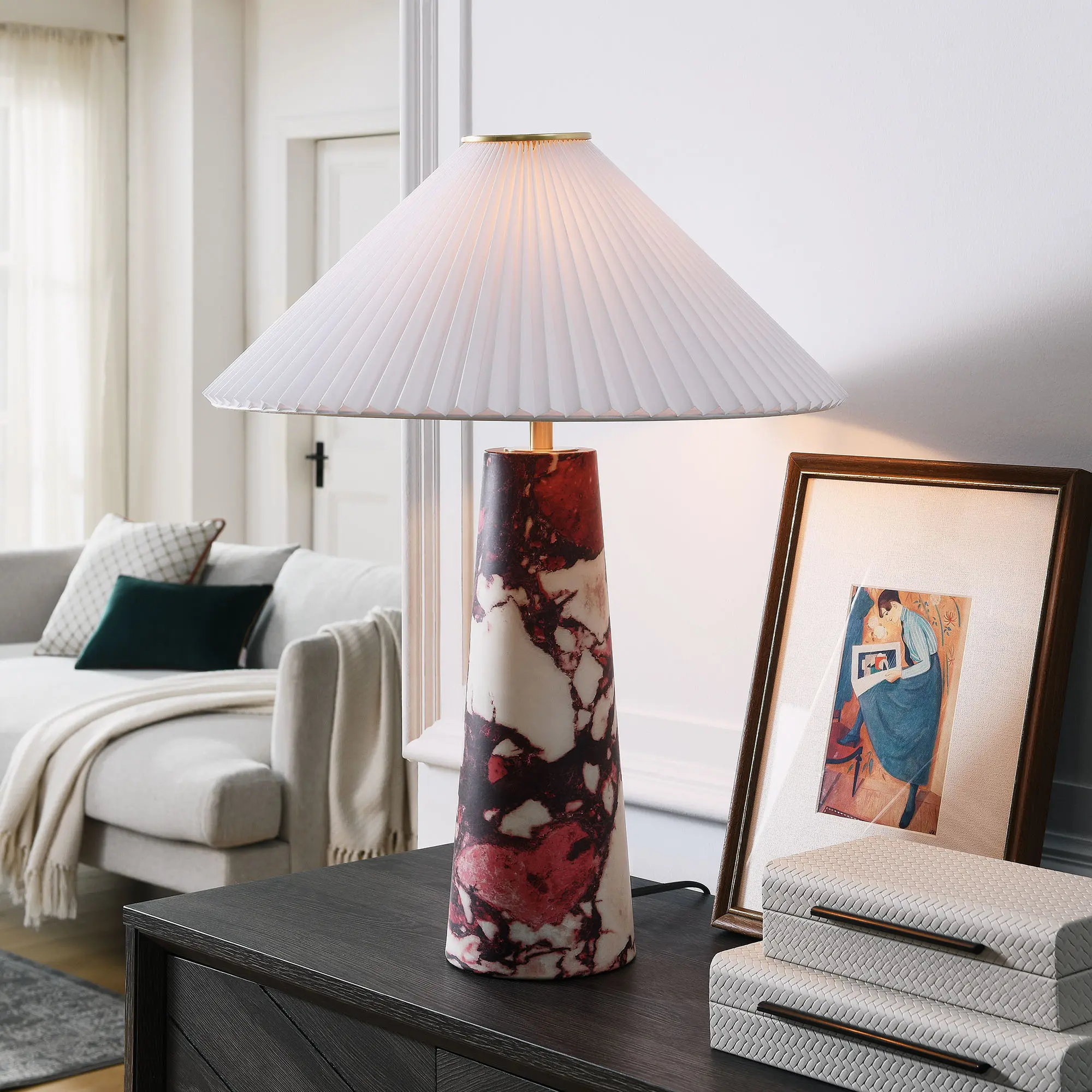 Nera Marble Table Lamp in Red Nera Marble Table Lamp in Red