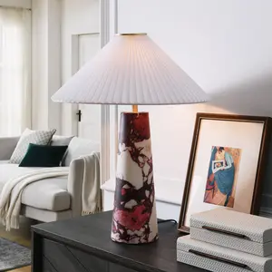 Nera Marble Table Lamp in Red