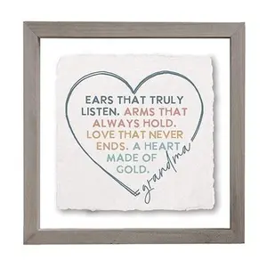 Sincere Surroundings 10" Ears Listen Heart Floating Frame Art