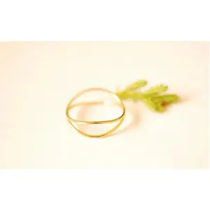 14K Gold Wave Ring- Stackable, Minimalistic, Dainty Jewelry