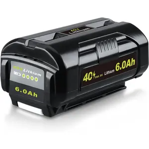 40V 6000mAh Lithium Battery Replacement for Ryobi 40V Battery OP4040 OP40601 OP4026 OP40261 OP40401 OP40501 OP4015 OP40602 OP40404 OP40603 Compatible With Ryobi 40V Cordless Power Tools