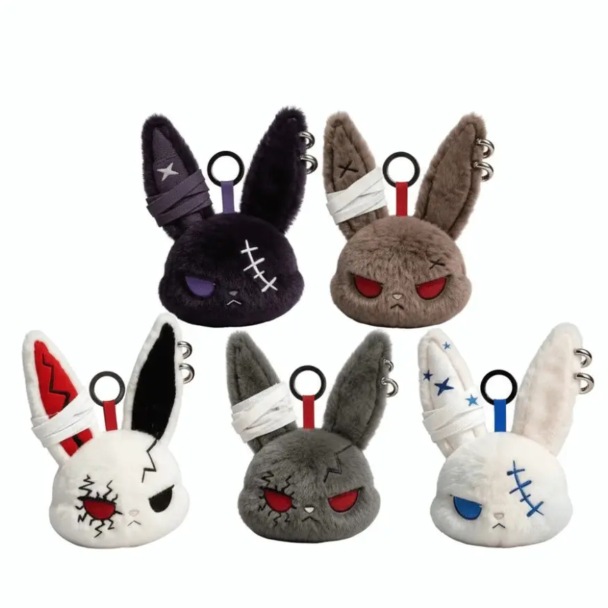 2026 New Halloween Dark Bunny Keychain, Tough Rabbit Do0ll Plush Toy, Soft and Cozy Halloween Accessory, Perfect Gift for Fans of Unique Decorations, Fluffy Bunny Keychain Z10