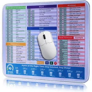 White  Pad for Windows/Excel//PPT/Office Shortcuts Mousepad, Small Mousepad (11.8"x9.8") -  pad for Laptop, Office Essentials,, Non-Slip, and Odorless