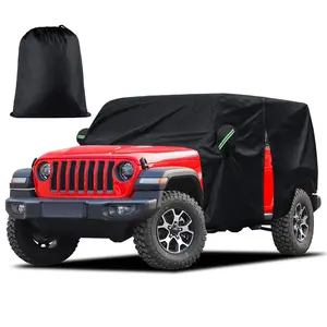 Cab Cover for Jeep Wrangler JK JL 4 Door 2007-2025 & Top Off, Jeep Wrangler Covers 4 Door Waterproof with Driver Door Zipper Windproof Straps All Weather Snow Rain UV Protection