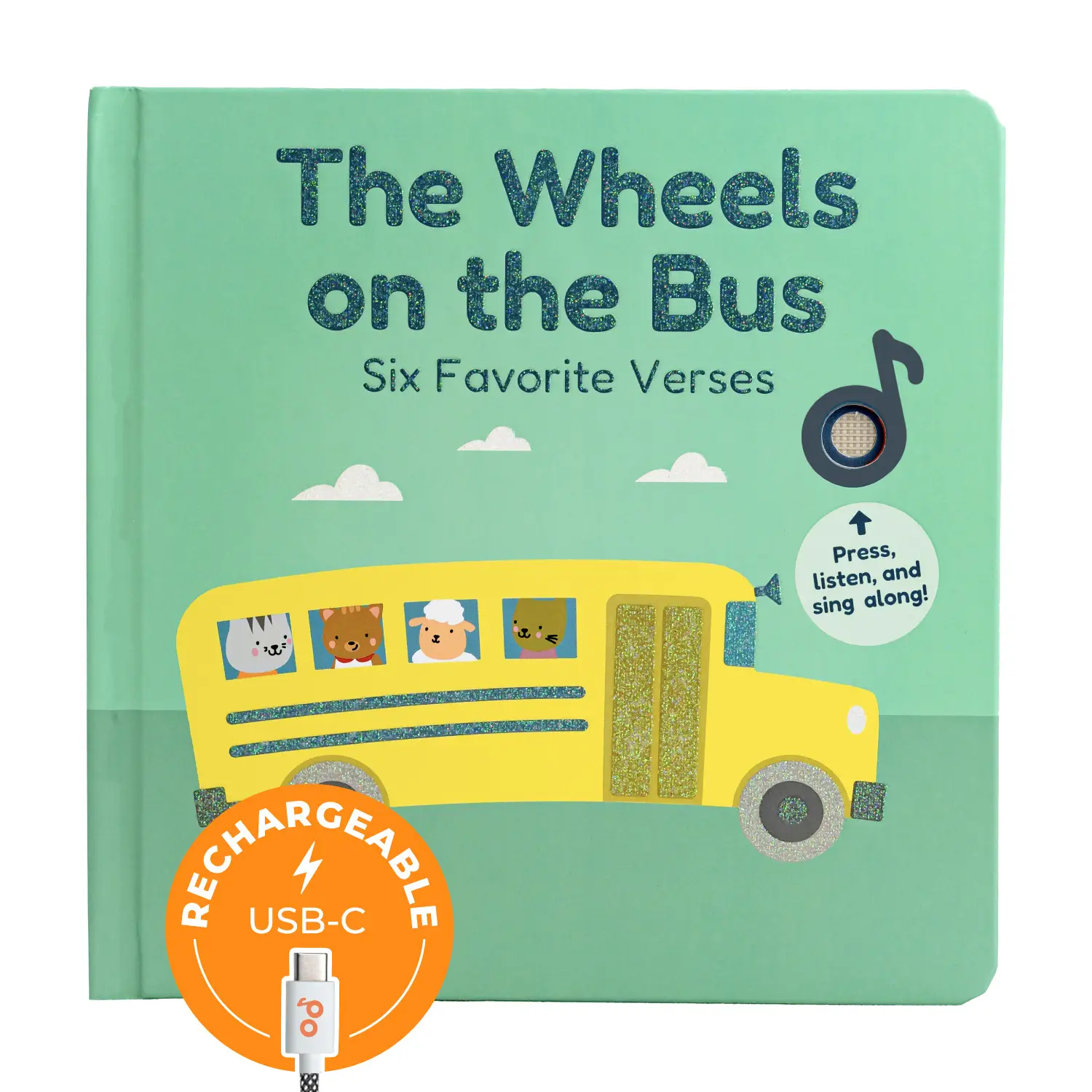 Cali's Books Wheels On The Bus Press and Sing Along Musical Book for Babies