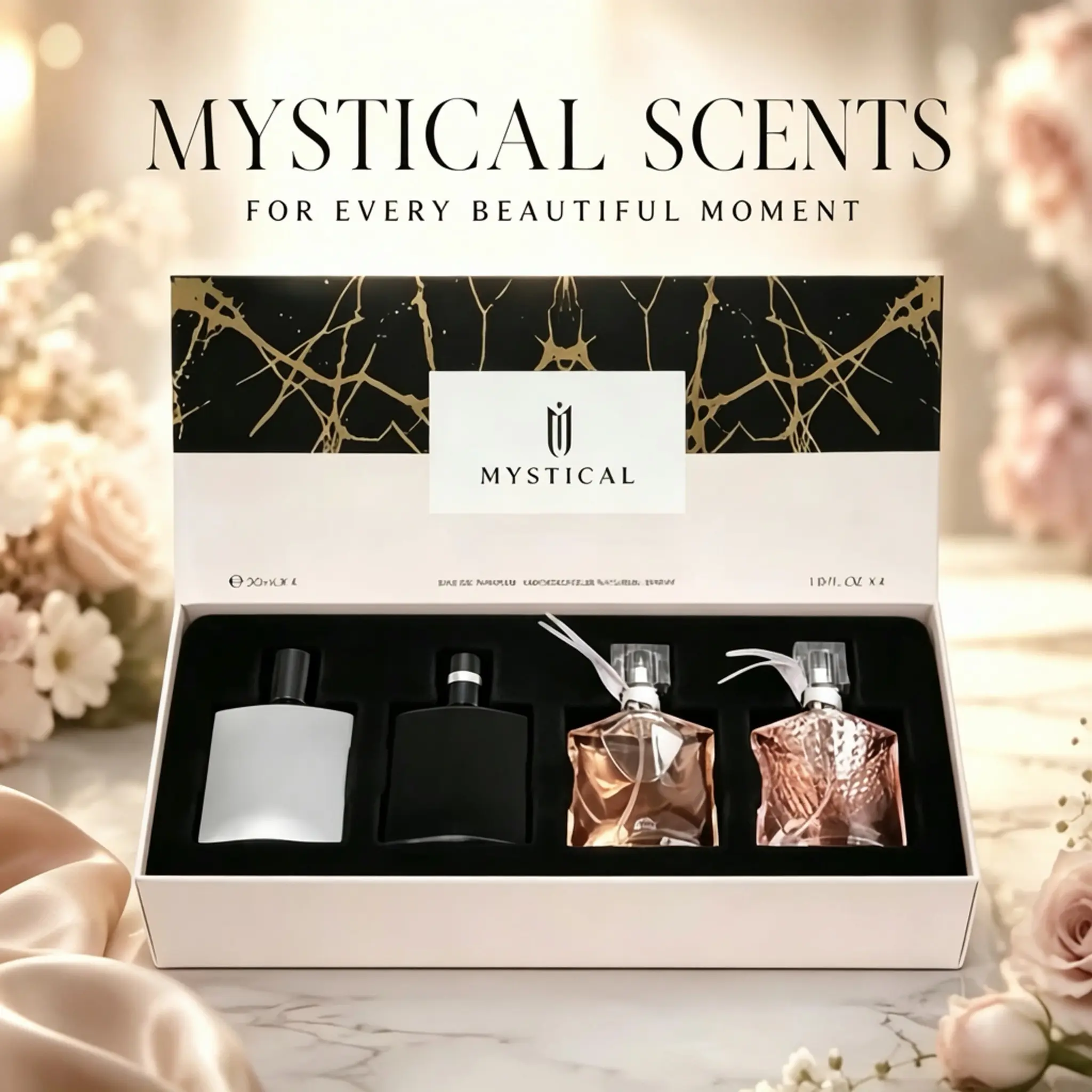 Mystical Scents for Every Beautiful Moment - 4-Piece Fragrance Set in Elegant Packaging