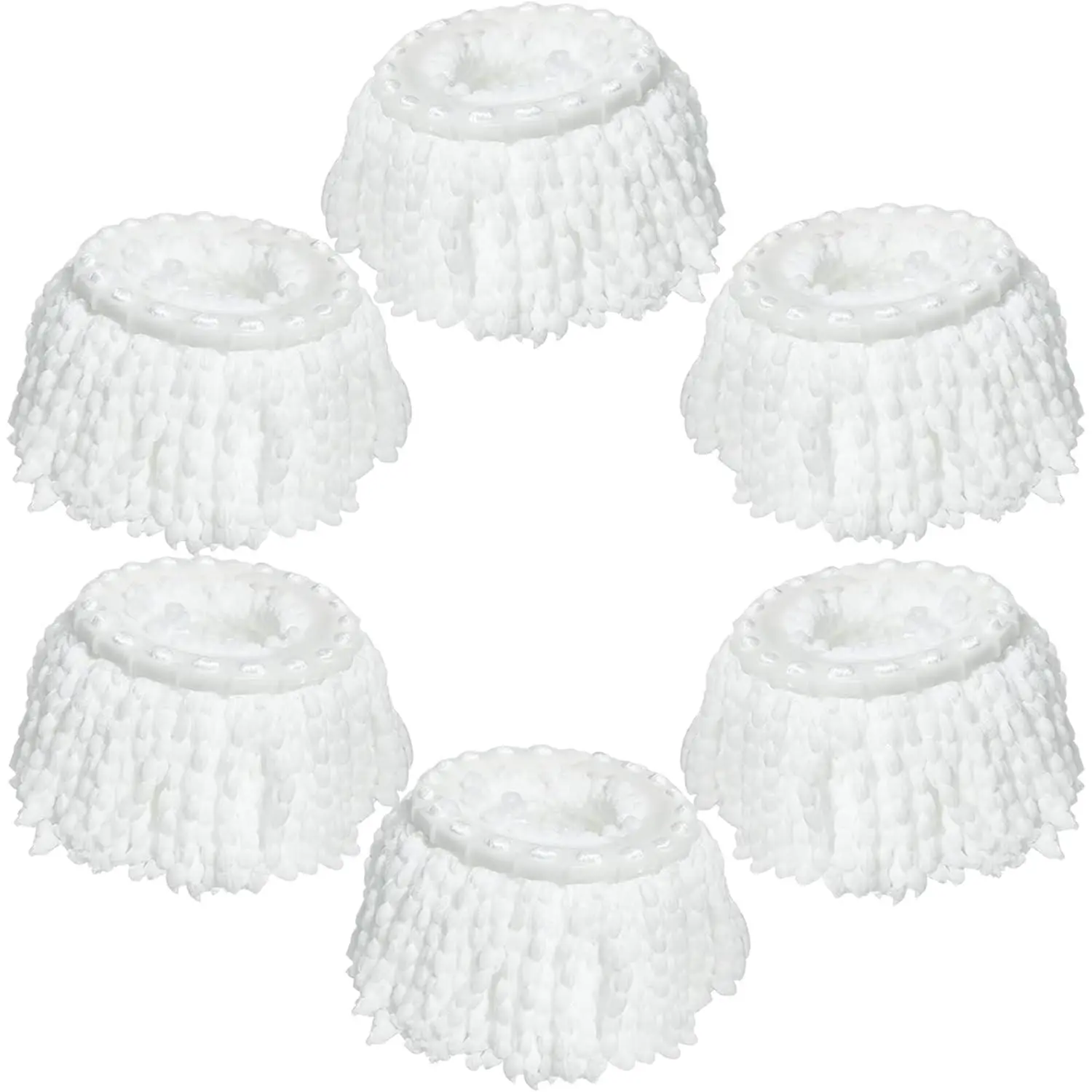 6 Pack Mop Heads Replacements, Compatible with FunClean Spin Mop &  Mop Bucket, Microfiber Spin Mop  Refill Cleaning Supplie for  Industrial and Commercial Use