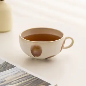 Ceramic Coffee Mug, 12oz Tea Cup with Handle, Vintage Design for Office & Home, Dishwasher & Microwave Safe, Durable Ceramic Material