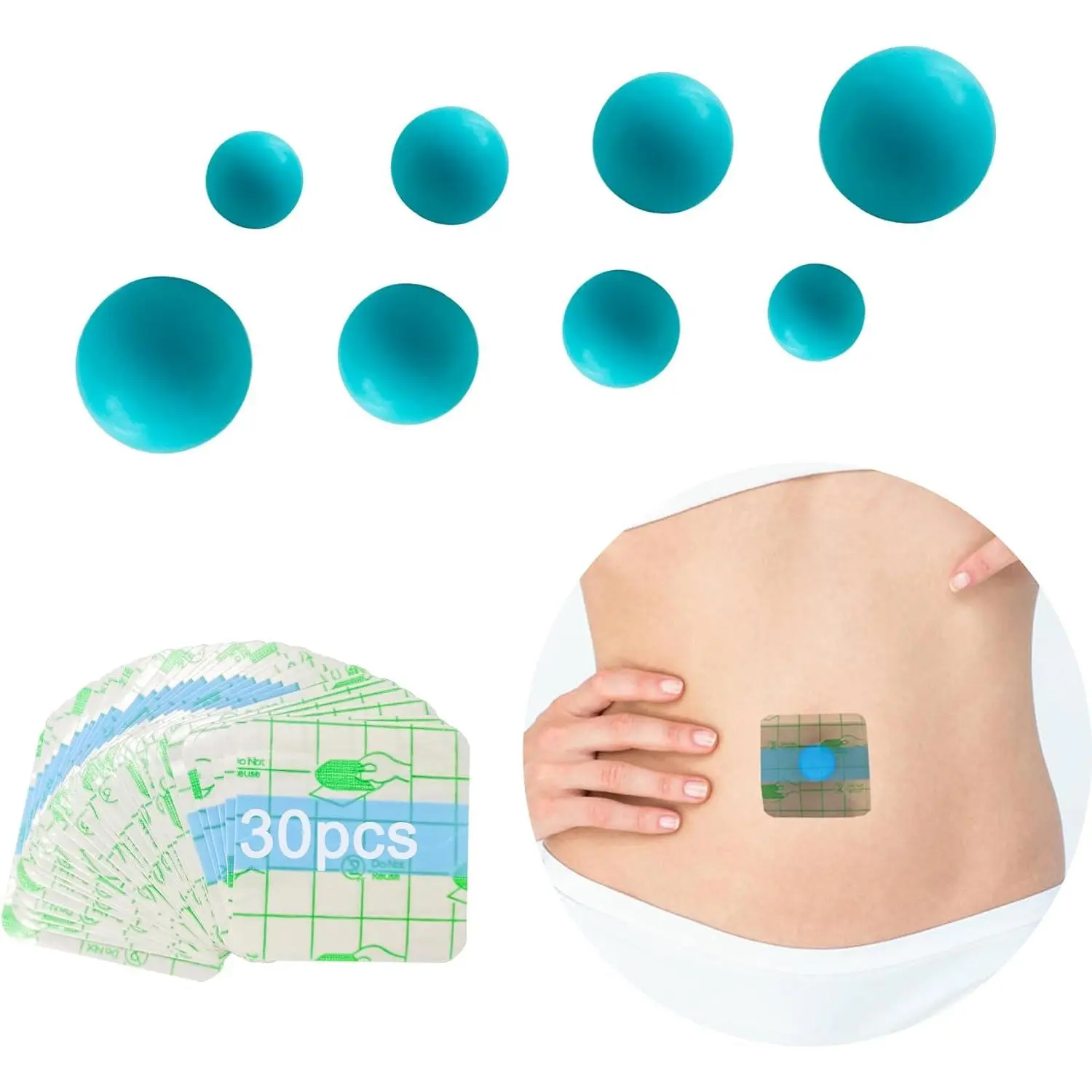 8 count Belly Button Plug  Tummy Tuck Belly Button Shaper Belly Button Plug Soft Silicone for Liposuction or Umbilical Hernia Repair Blue