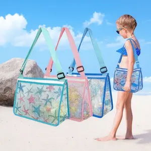 Kids Beach Toys Storage Tote with Zipper - Waterproof Portable Bag for Shell Collecting, Swimming Gear & Picnic – Boys Girls Outdoor Accessory, Beach Vacation Essential