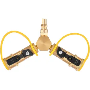 VEVOR RV Propane Quick Connect Fitting Adapter Valve, 7 Pieces, 1/4 - Inch Male NPT Full Flow Plug 3/8 - Inch Male Flare Quick Kit for Low Pressure Gas Appliances and RV Propane Quick ConnectionsVEVOR Super Brand Day