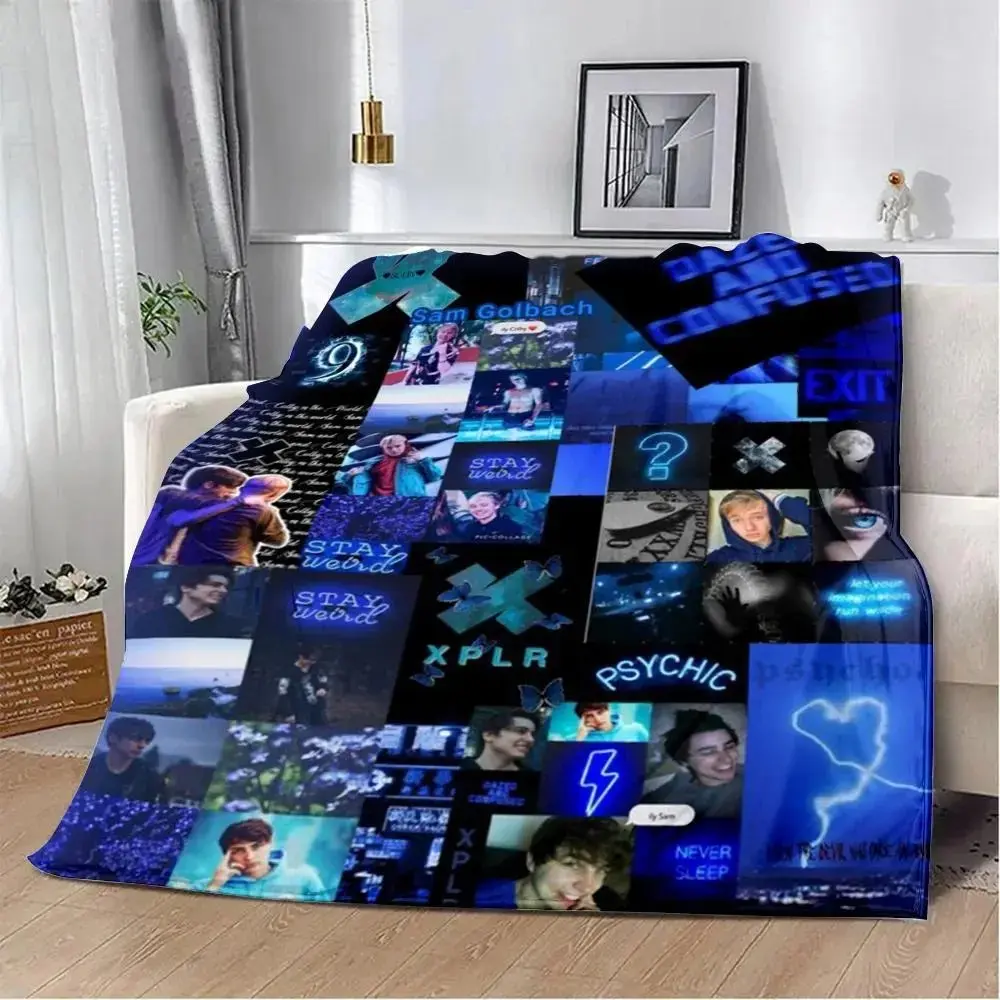 Sam and Colby XPLR Microfiber Poly Printed Collage Flannel Throw Blanket - Soft, Warm, Wrinkle Resistant, Cozy Look for Bedroom, Sofa, Travel - ChristmasBirthday Gift for Fans, Living Room