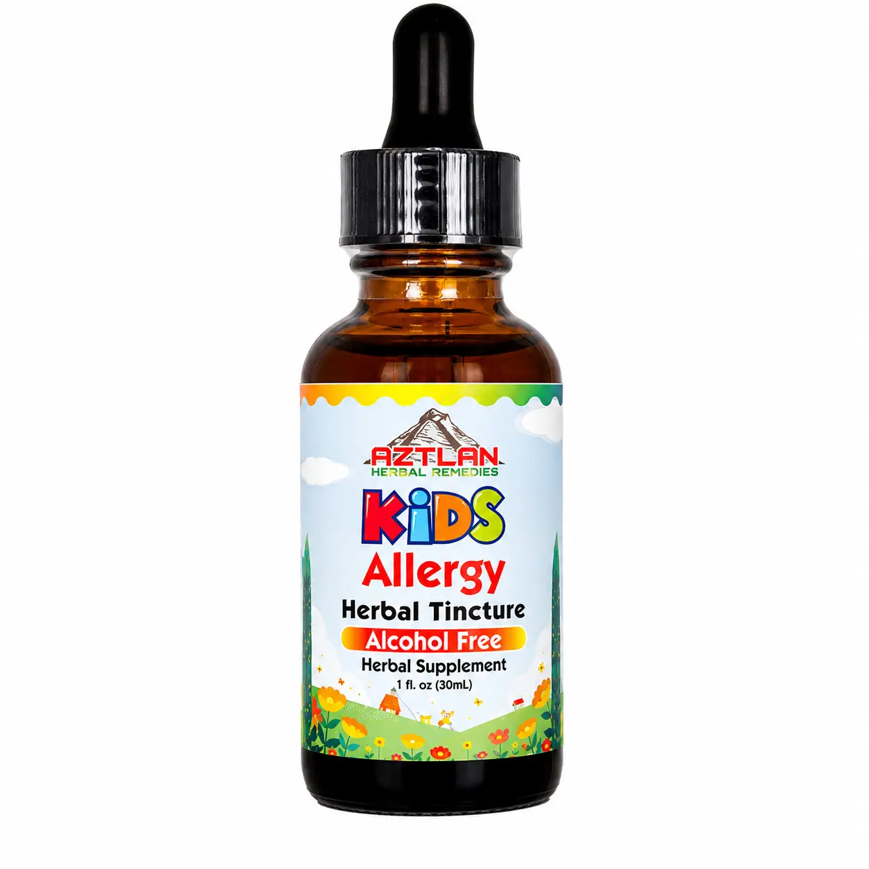 Aztlan Herbal Remedies Kids Allergy Relief Formula 1oz Alcohol-Free Cold Therapy for Children's Allergy Symptoms