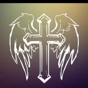 Angel wings cross vinyl decal sticker 5"