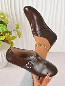 Women's Mary Jane Shoes Retro Style Soft Sole Round Toe Low Heel Comfortable Daily Wear Fashion Footwear for Women