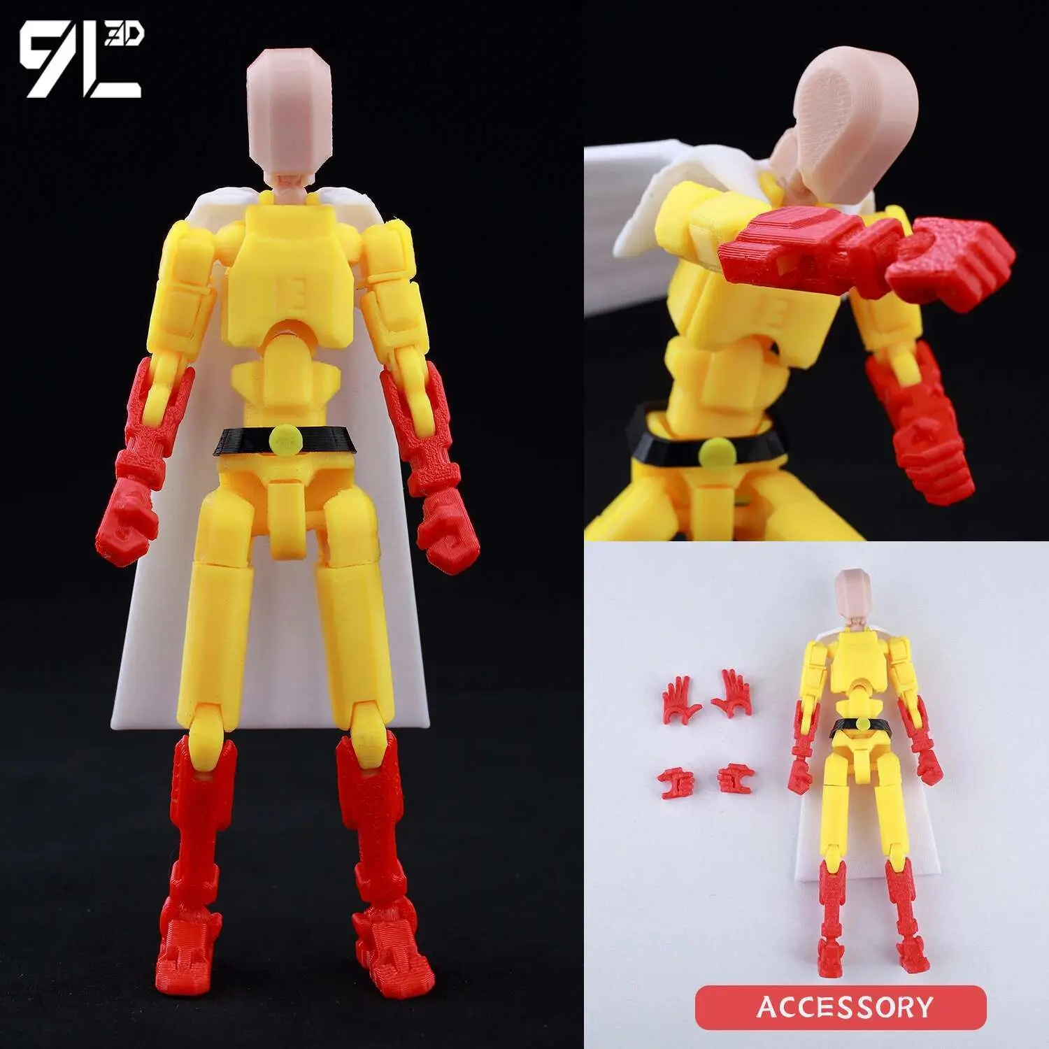 9L3D Printed Anime Characters Lucky Dummy 13 Action Figures Venom Spider-Man Multi-Jointed Movable Shapeshift Mannequin Toys