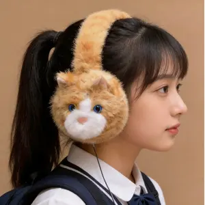 [15 Variants] Adorable 3D Cat Plush Earmuffs with Thick Soft Fleece Lining for Warm and Comfortable Winter Wear
