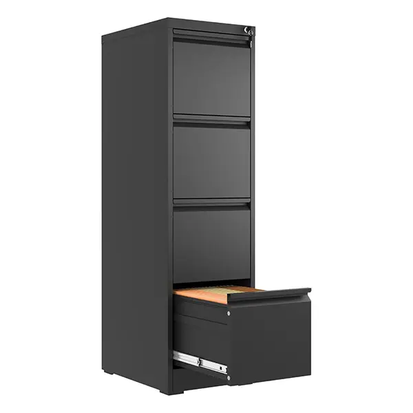 4 Drawer File Cabinet with Lock,Metal Vertical Filing Cabinets for Home Office,Heavy Duty File Storage Cabinet for Letter/Legal/A4/F4 Size File,Assembly Require (Black, Vertical 4 Drawer)