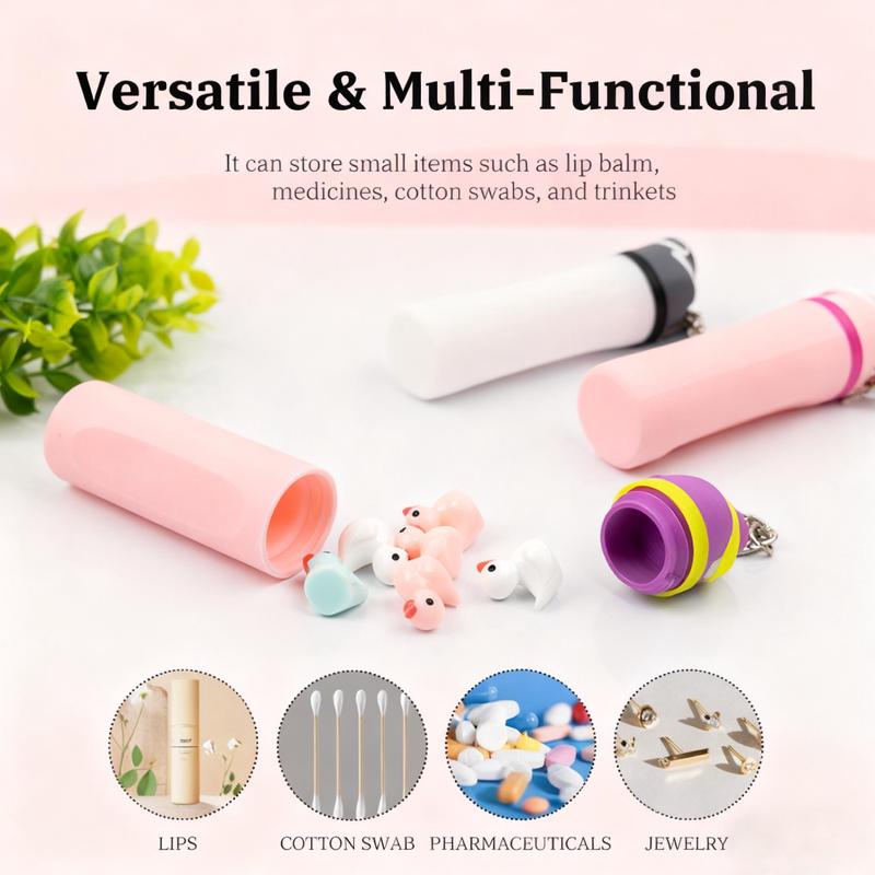 3D Printed Mini Water Cup Lip Balm Holder Keychain, Novelty Water Cup Keychains, Trendy Bottle Keychain, Chapstick Holder Key Chain