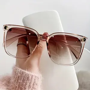 Vintage Oversized Square Fashion Glasses - 1pc Retro Big Frame for Women Men