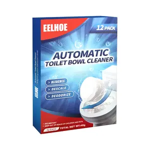 Toilet Cleaning Effervescent Tablets 12 Pieces! Contains Lemon Extract 4g / Tablet Powerful Stain and Scale Remover 10 Minute Quick Dissolution Automatic Cleaning Deodorizing and Disinfecting No Pungent Odor Bathroom Cleaning No Brush Needed
