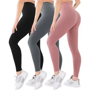 3 Pack High Waisted Leggings for Women with Pockets Soft Active Tummy Control Pants for Yoga Running & Daily Wear