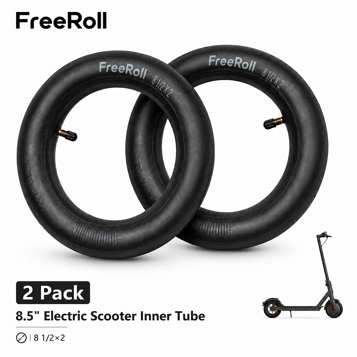 8.5-inch Electric Scooter Inner Tube (8 1/2×2) with Straight Valve – Compatible with Xiaomi M365/Pro/1S and Various 8.5-inch Electric Scooters