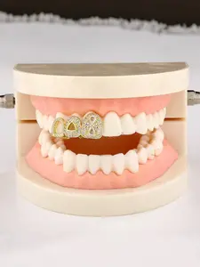 Cool Rhinestone Hip-Hop Teeth Grillz, Tooth Gems, Unisex Men Street Style Jewelry, Zircon Material, Perfect Birthday Gift, All Seasons
