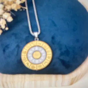 Zodiac eight trigrams turnable stainless necklace Female Female
