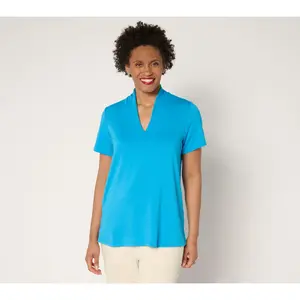 Brandis Dress Out Loud Acquitted Knit High V-Neck Short Slv Top