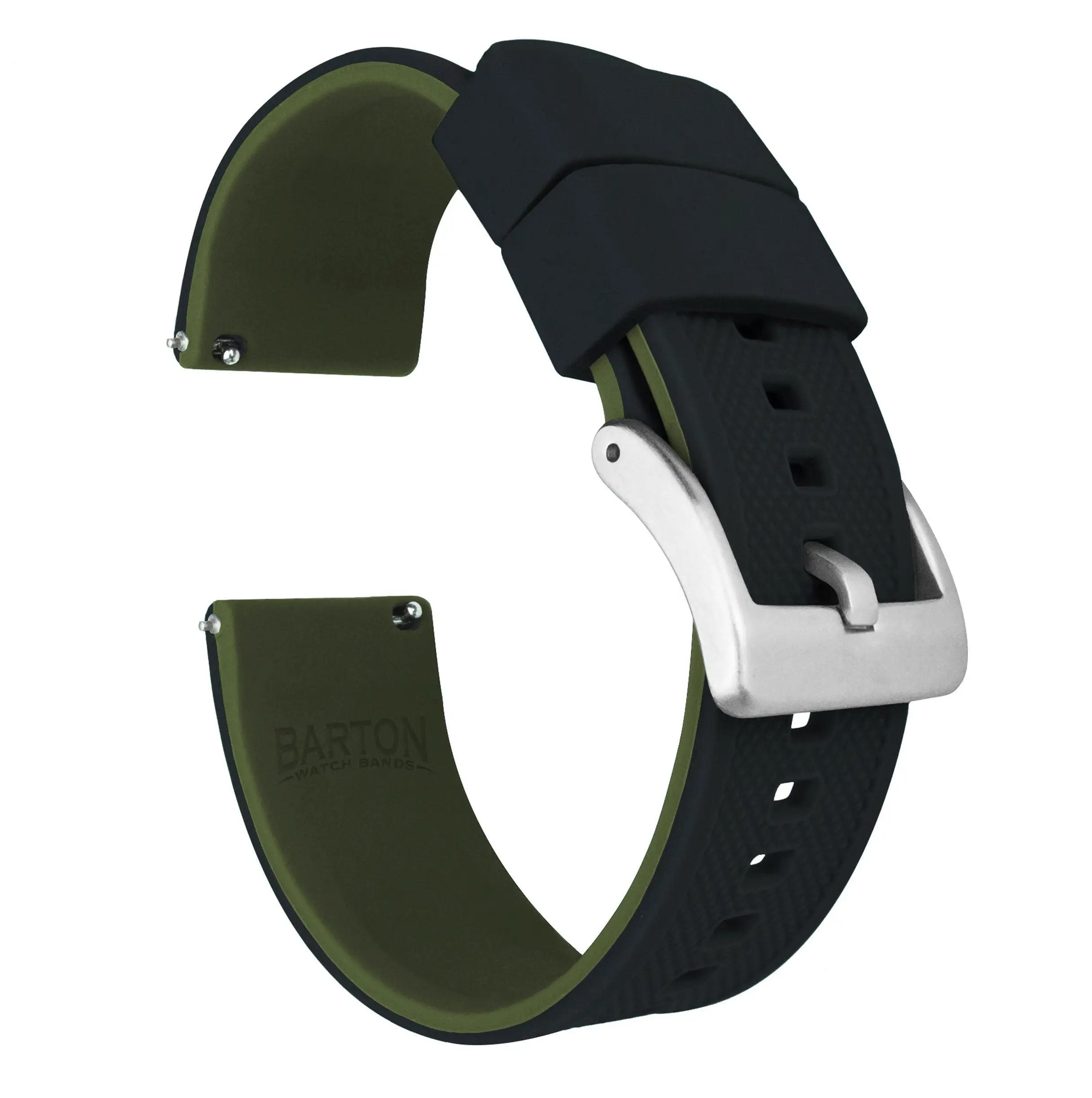 Amazfit GTR 4 & GTR 3 Pro Elite Silicone Black Top Army Green Bottom Watch Band