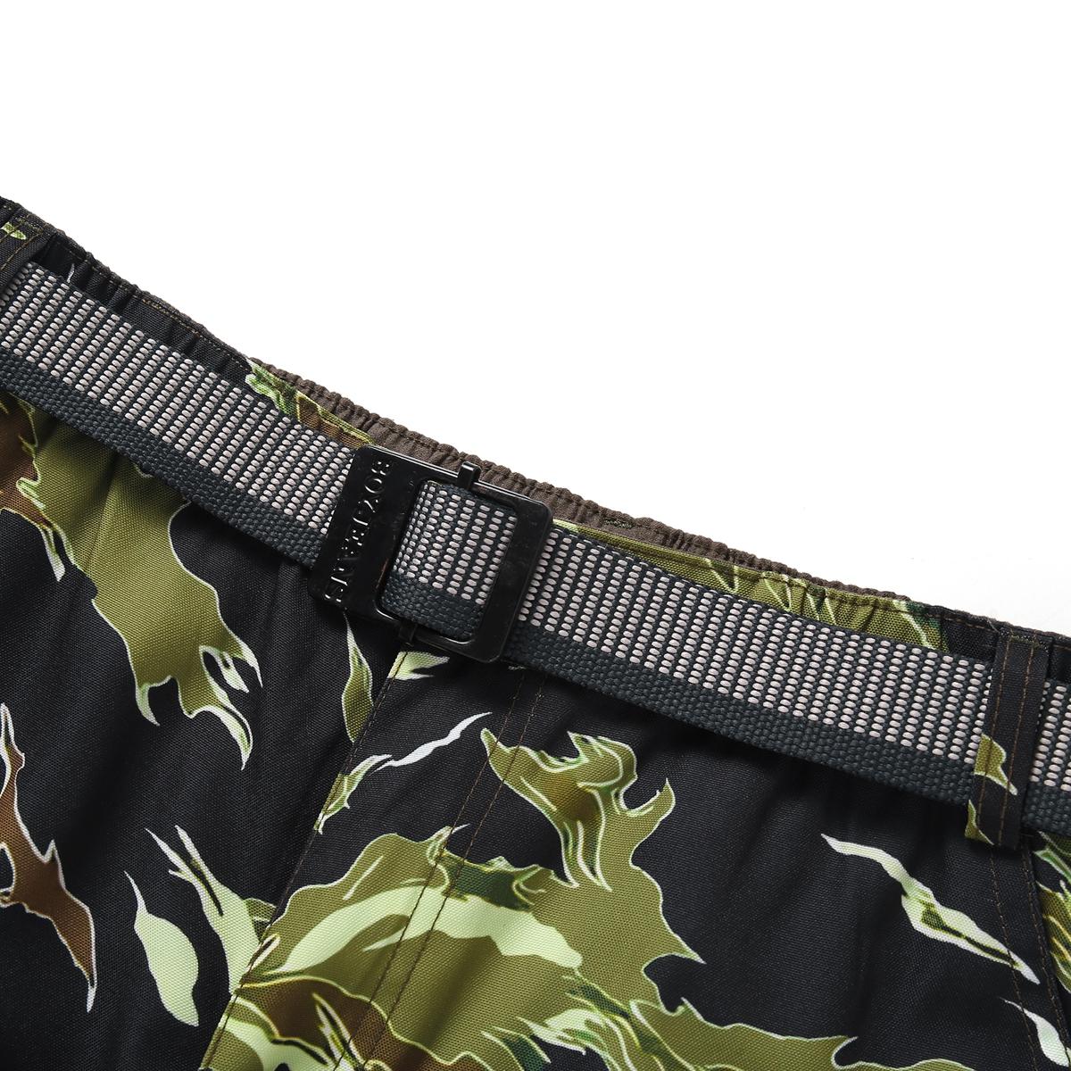 Tactical Camo Core Set Mens Quick Dry Cargo Shorts with Included Canvas Belt & Camouflage Print Breathable Sportswear for Outdoor Hunting & Fishing Adventures