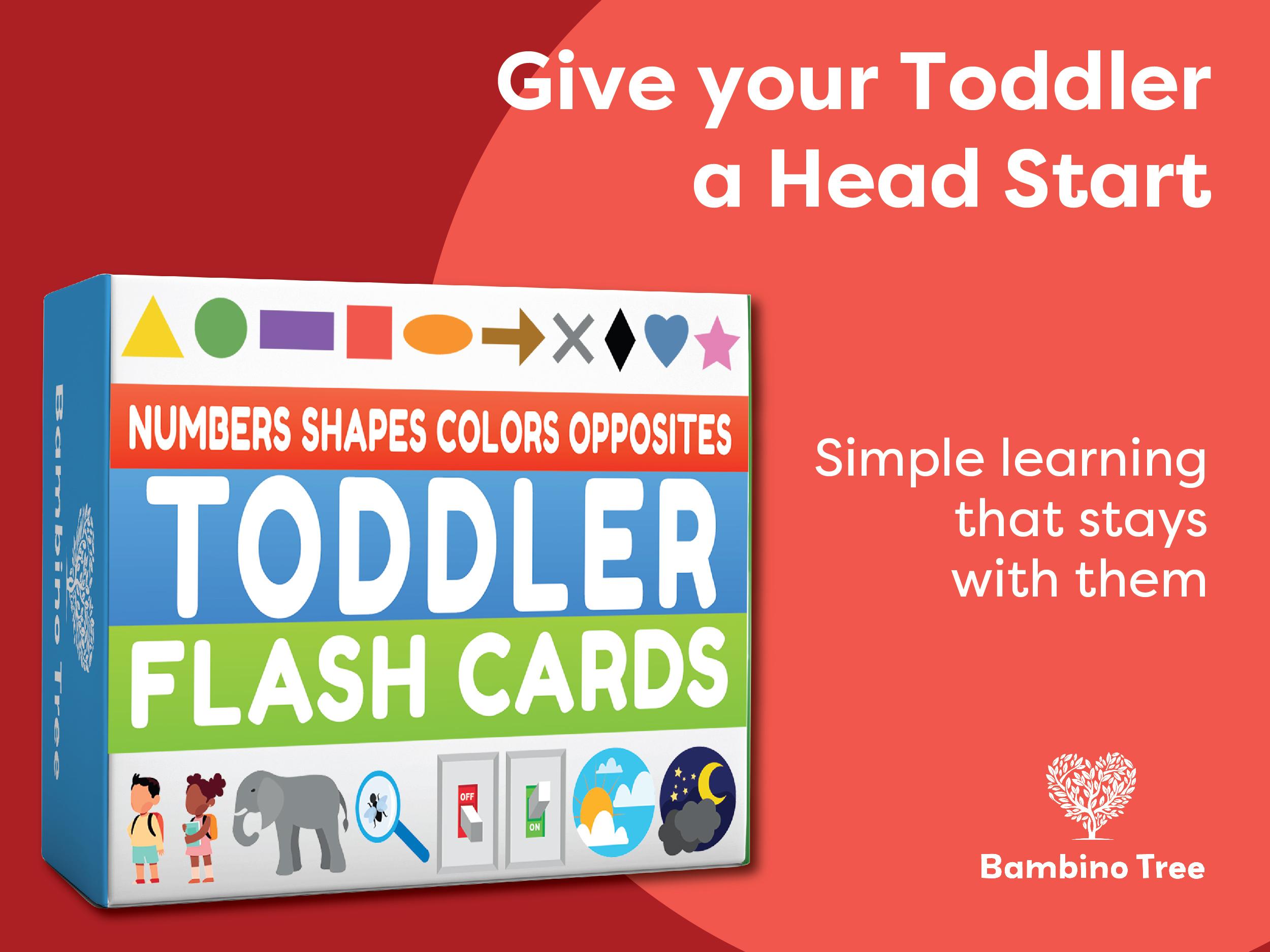 Toddler Flash Cards - Learn Colors, Numbers, Shapes, Opposites on Thick Jumbo Flashcards for Early Learners - Teacher Designed for Preschool, Kindergarten & Toddlers