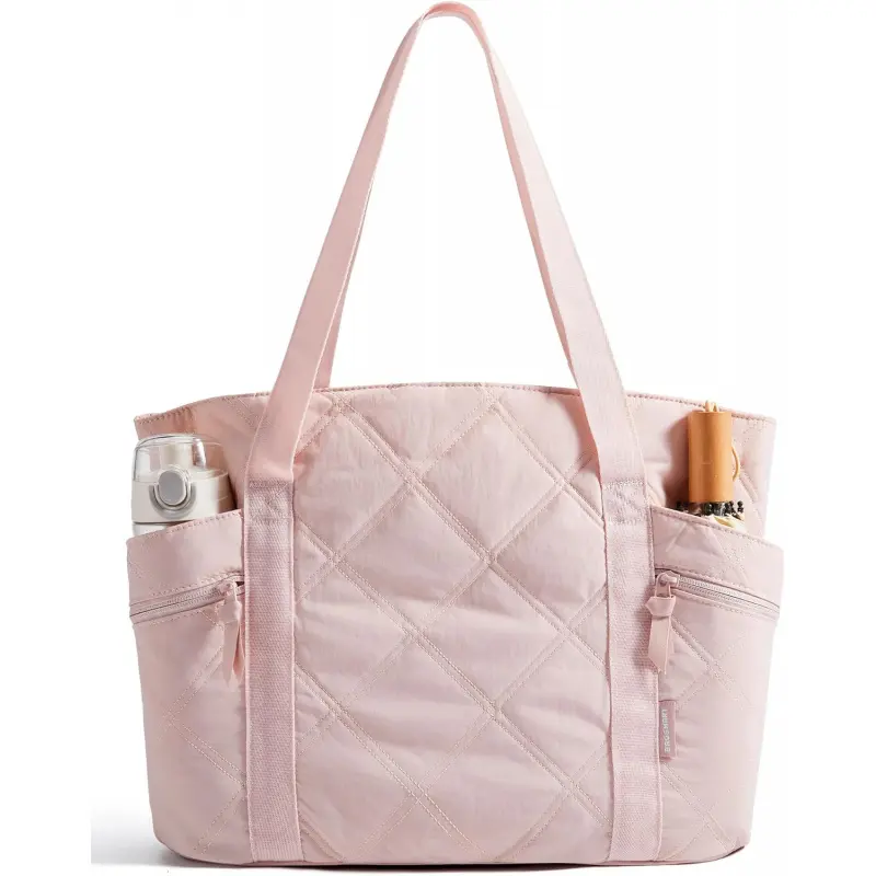 Crush Tote Bag for Women, 20L Puffer Work Tote with Zipper, Travel Essentials Quilted Nurse Hospital Bag