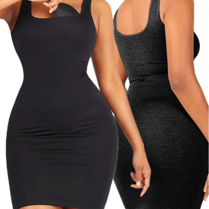 square neck skirt-Black