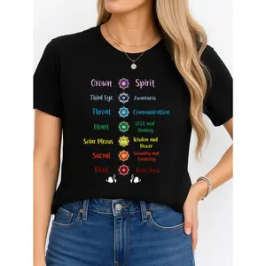 Chakra Symbol T Shirt Black Spiritual Awareness Yoga Meditation Personalized Unisex Women's Top Summer Comfortable Breathable Short Sleeve Tee Suitable For All Outfits Made In Usa