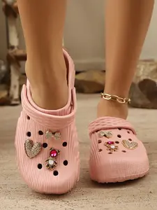 Summer Casual Comfortable Soft Eva Slippers for Women & Men, Heart Pattern, Anti-Slip Outdoor Shoes, Large Size, Couple Matching Gift, Footwear