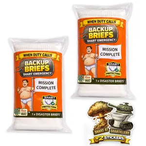 Shart Backup Novelty Wear by Nova Vault (2-Pack) - When Duty Calls, Hilarious Gag Breifs. Friends and Family who Fart Shart Stink